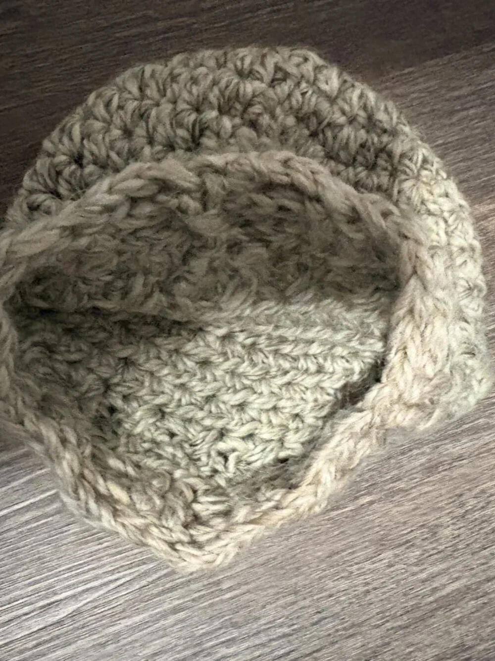 Beautiful Handmade Crochet Knit Taupe Tan Beanie Hat 8